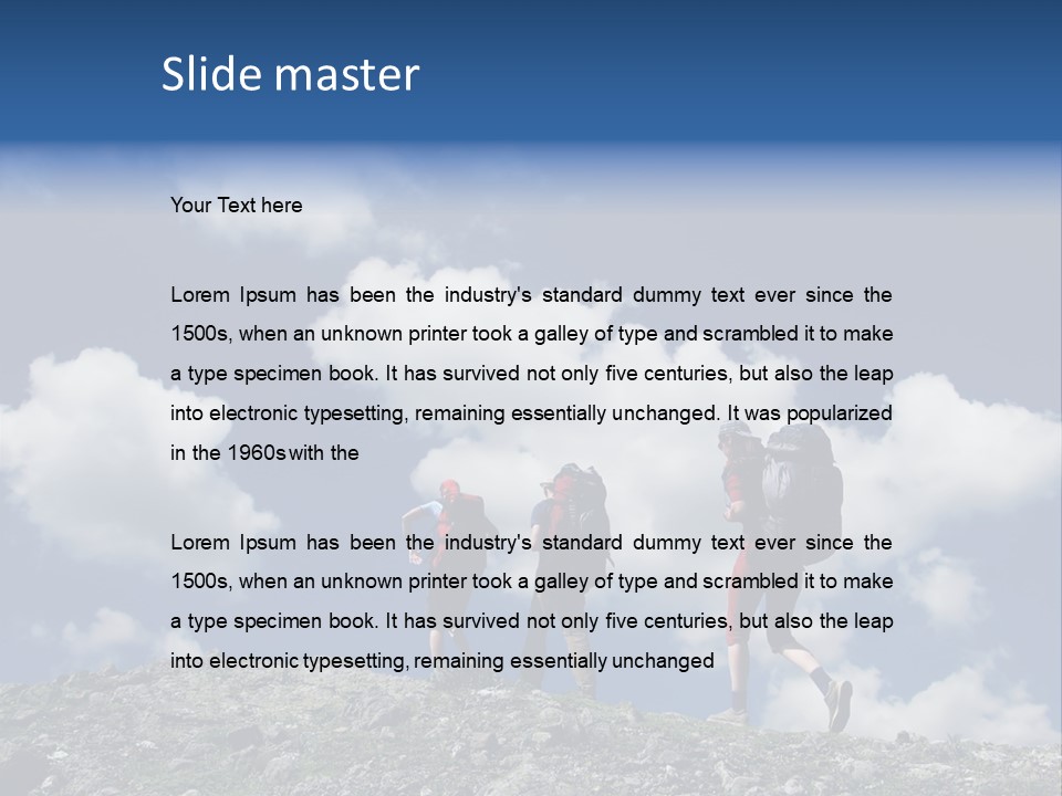 People Going Up In Hiking PowerPoint Template