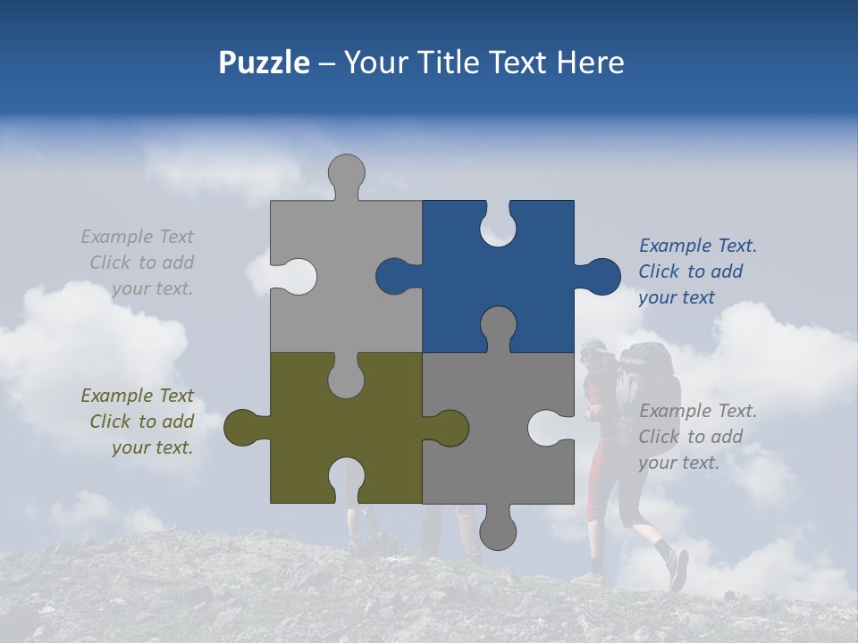 People Going Up In Hiking PowerPoint Template