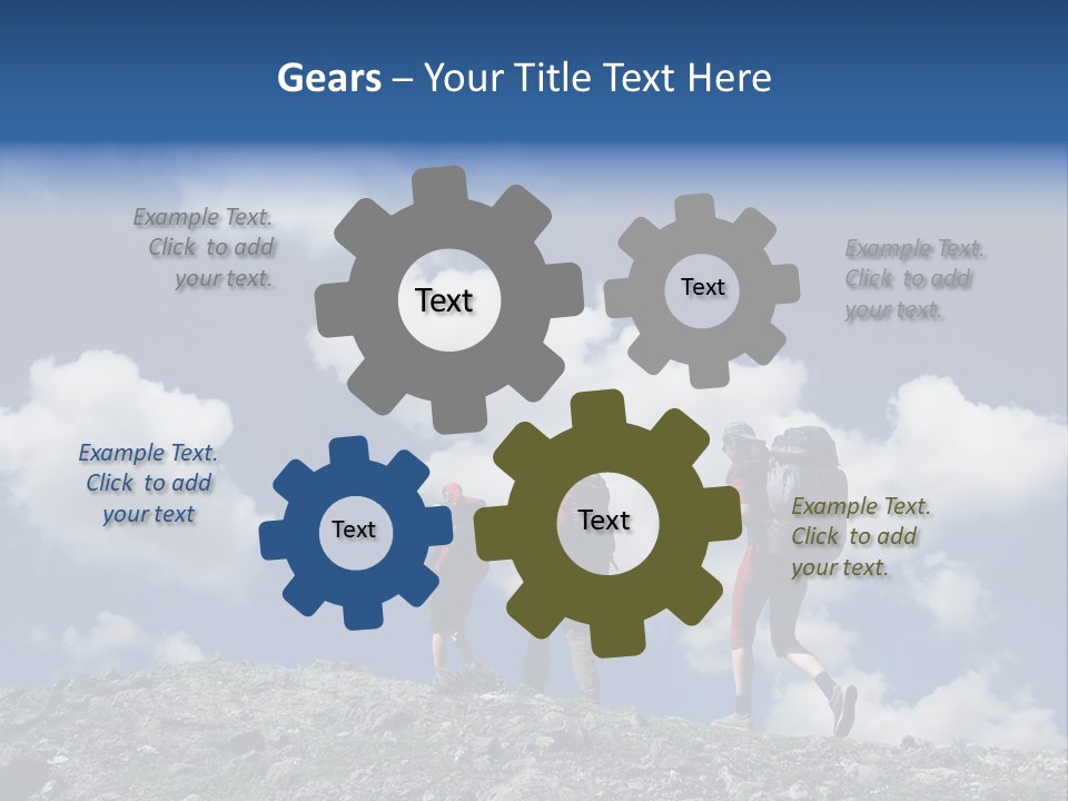 People Going Up In Hiking PowerPoint Template