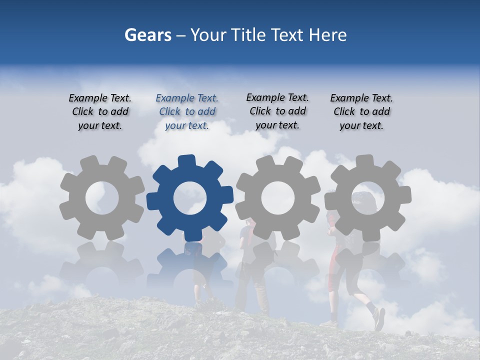 People Going Up In Hiking PowerPoint Template