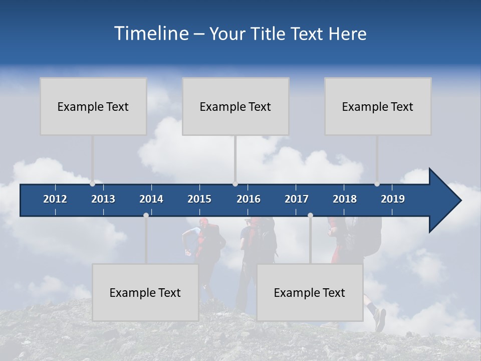 People Going Up In Hiking PowerPoint Template