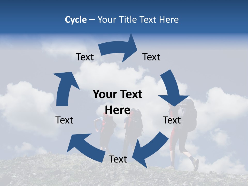 People Going Up In Hiking PowerPoint Template