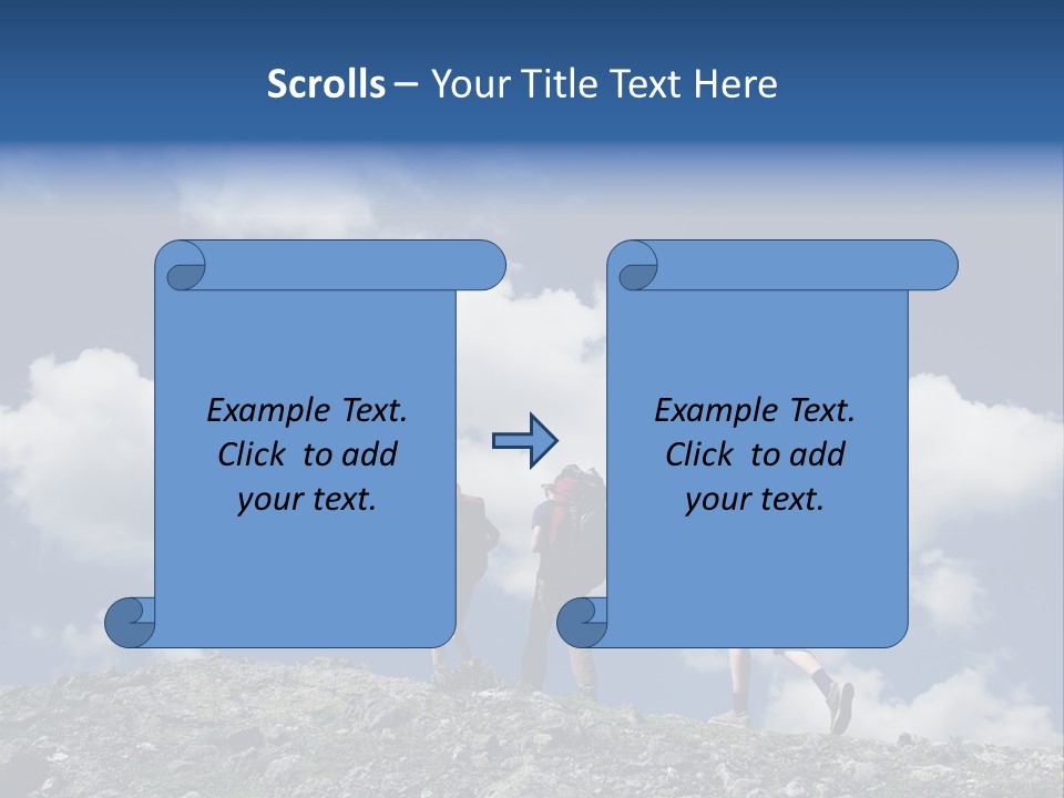 People Going Up In Hiking PowerPoint Template