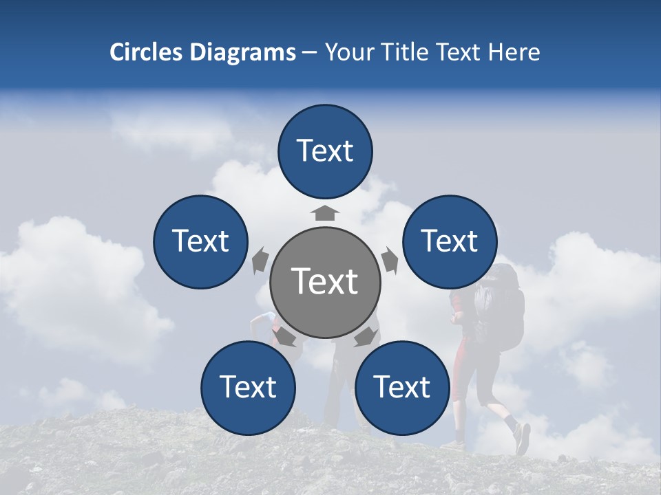 People Going Up In Hiking PowerPoint Template