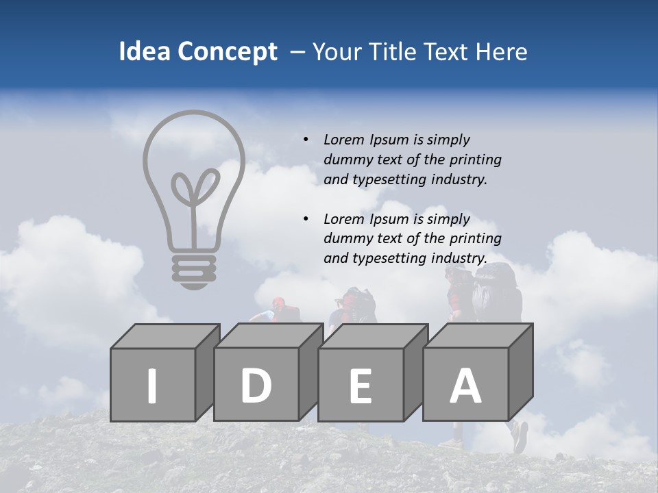 People Going Up In Hiking PowerPoint Template