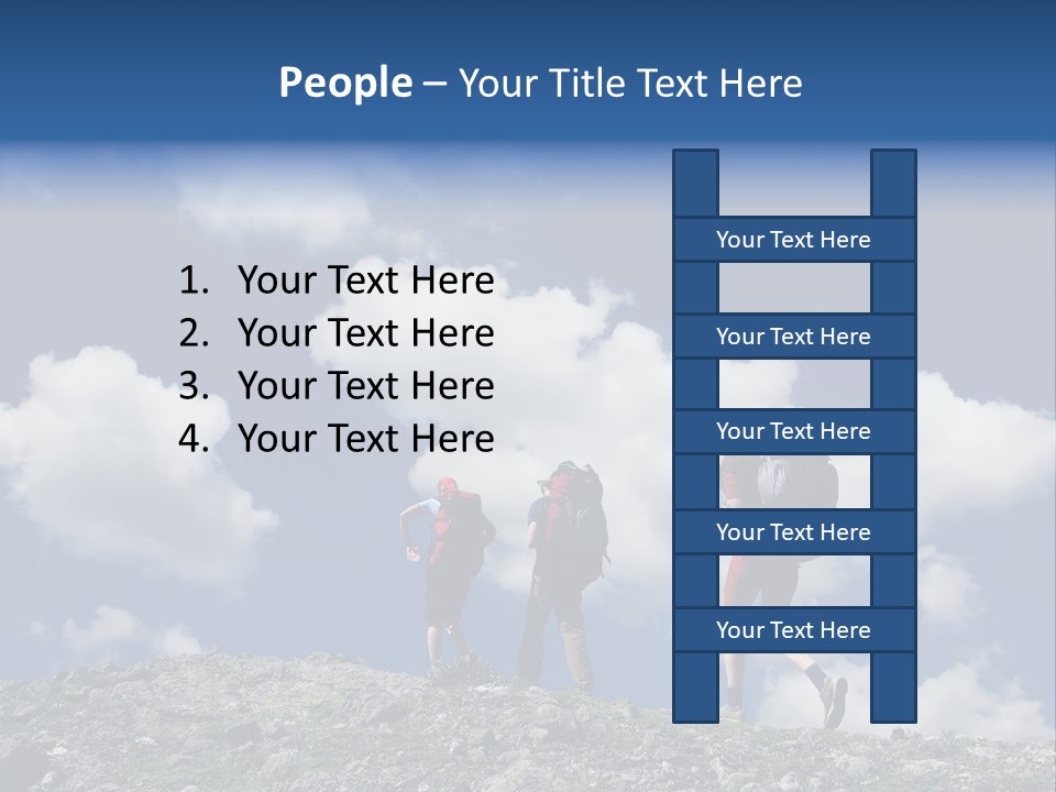People Going Up In Hiking PowerPoint Template