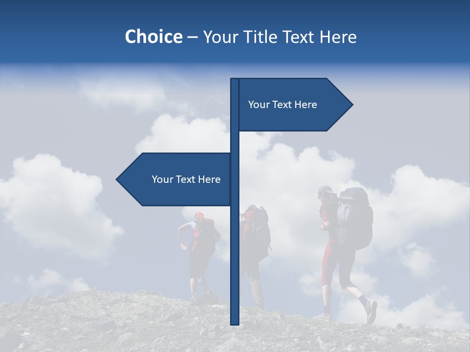 People Going Up In Hiking PowerPoint Template