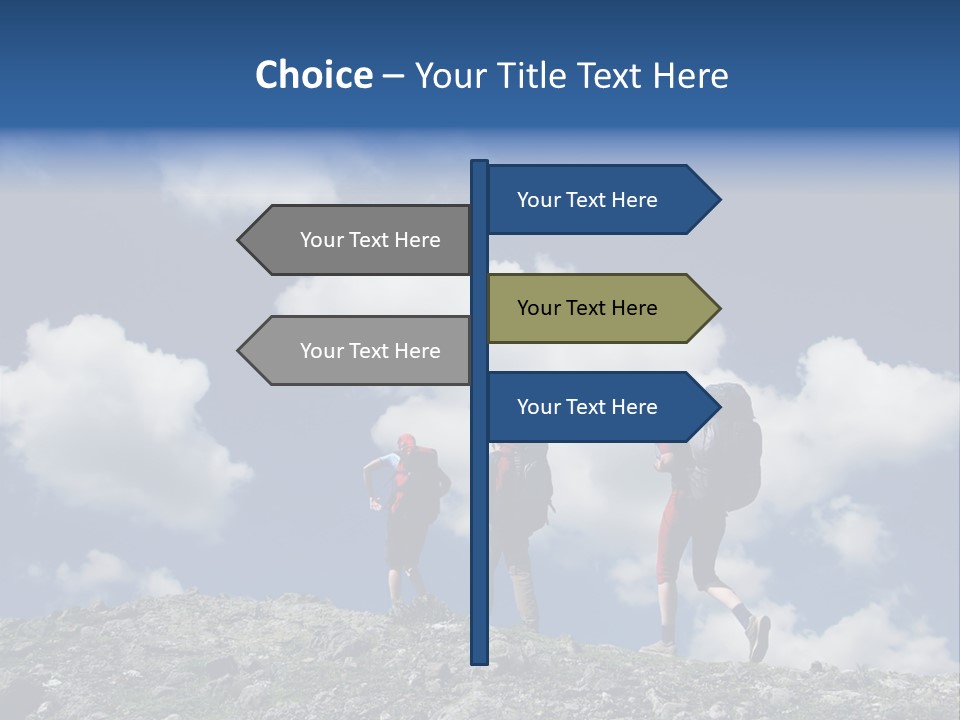 People Going Up In Hiking PowerPoint Template