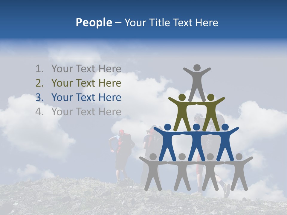People Going Up In Hiking PowerPoint Template