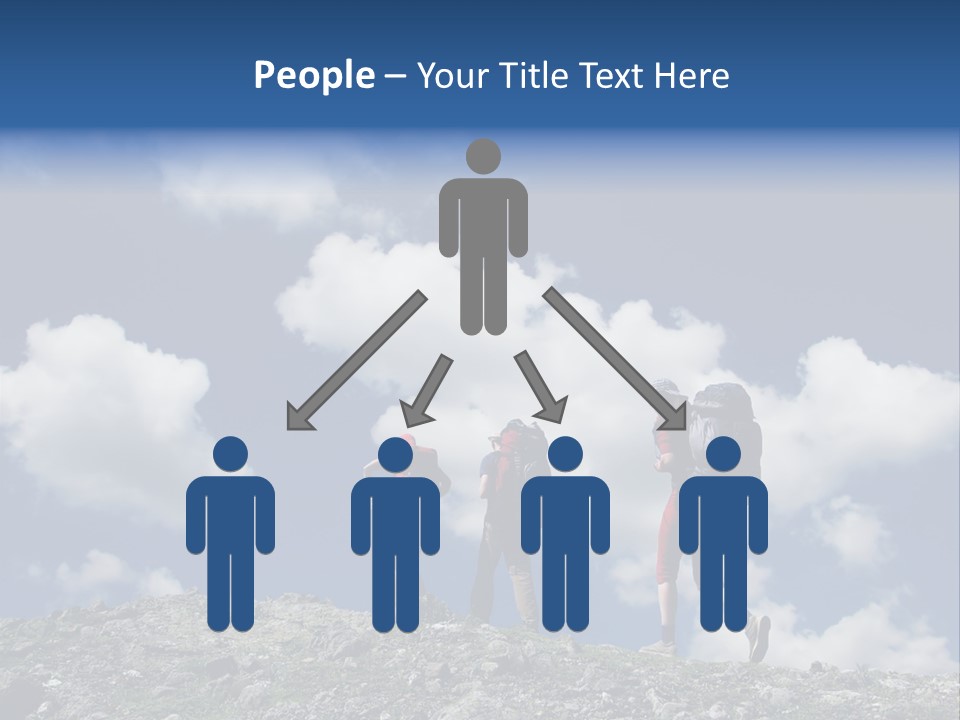 People Going Up In Hiking PowerPoint Template
