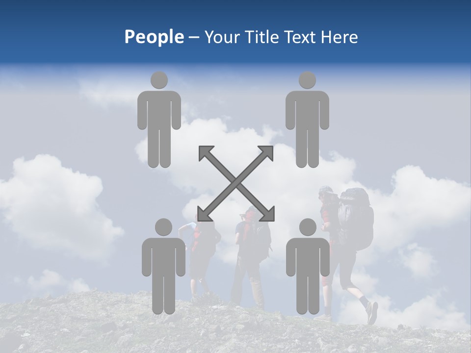 People Going Up In Hiking PowerPoint Template