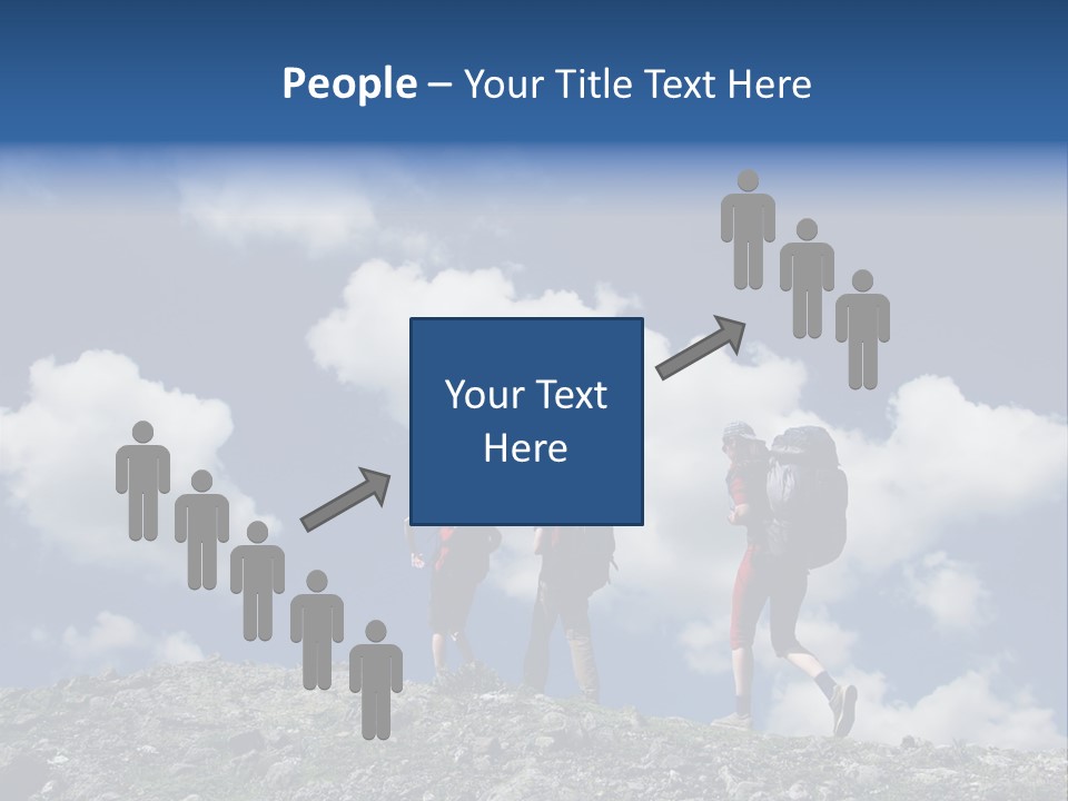 People Going Up In Hiking PowerPoint Template
