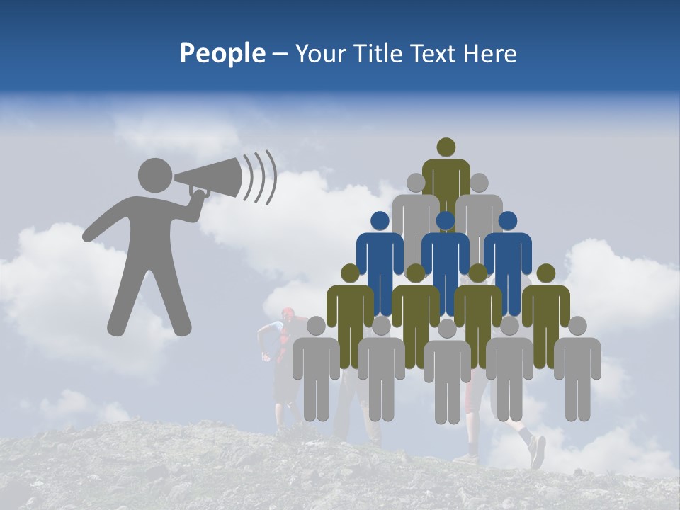 People Going Up In Hiking PowerPoint Template
