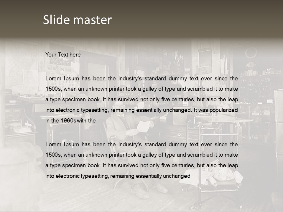 Vintage Photo Of A Small Business Manager PowerPoint Template