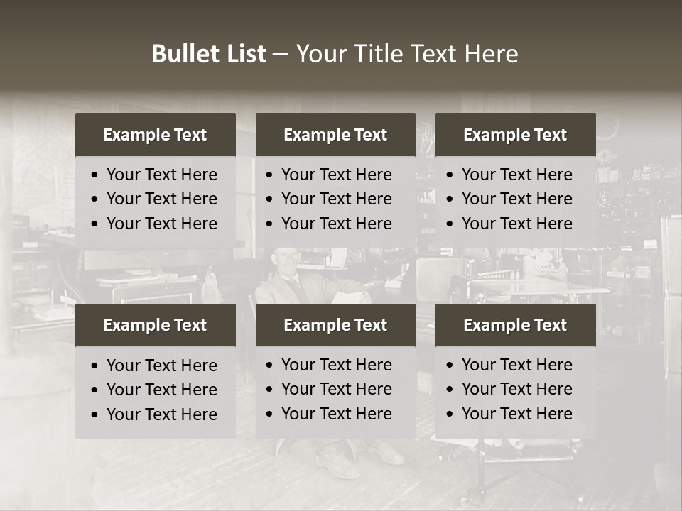 Vintage Photo Of A Small Business Manager PowerPoint Template