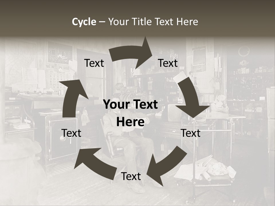 Vintage Photo Of A Small Business Manager PowerPoint Template