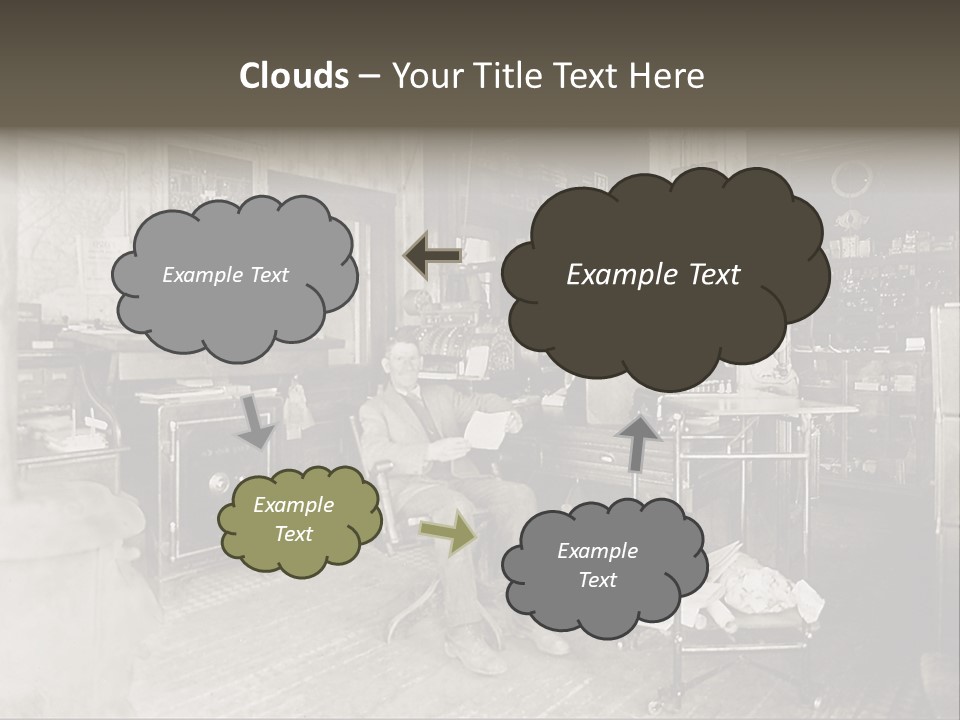 Vintage Photo Of A Small Business Manager PowerPoint Template