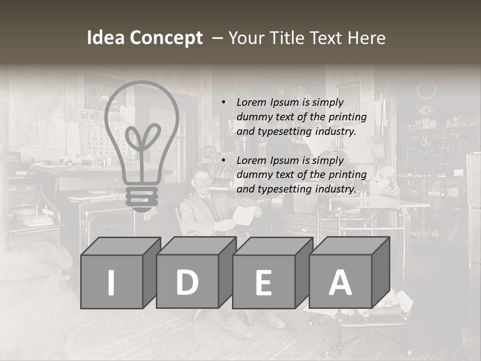 Vintage Photo Of A Small Business Manager PowerPoint Template