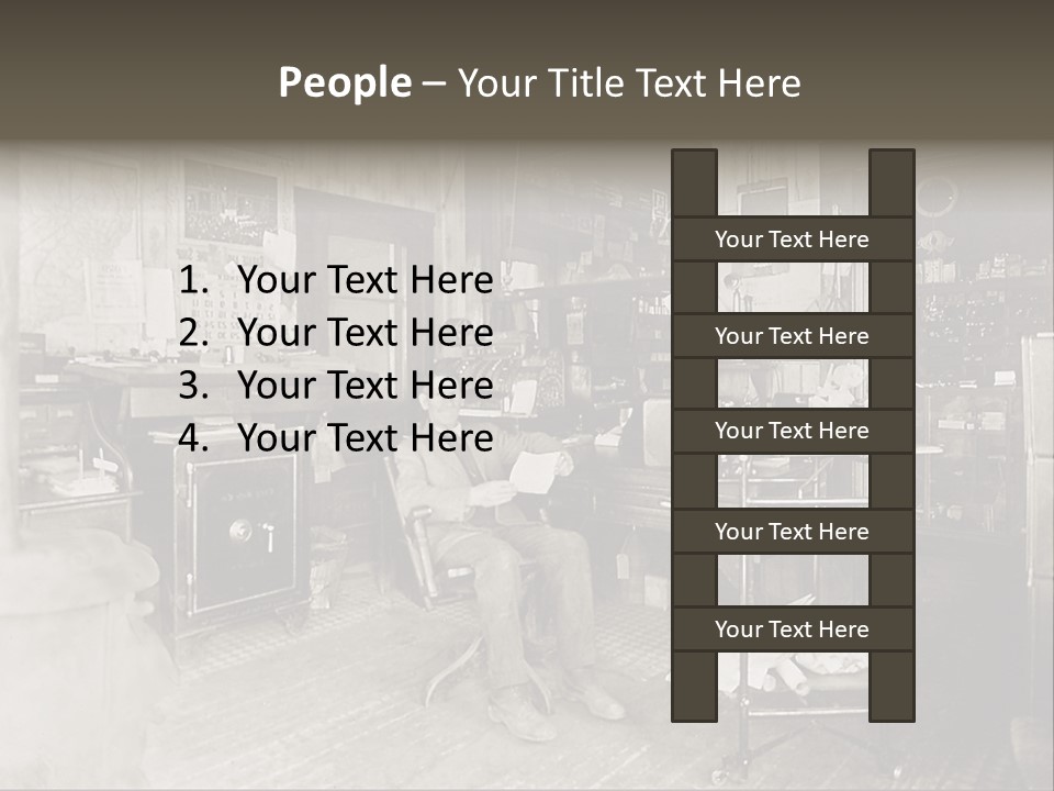 Vintage Photo Of A Small Business Manager PowerPoint Template