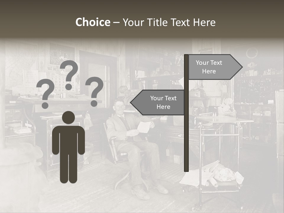 Vintage Photo Of A Small Business Manager PowerPoint Template
