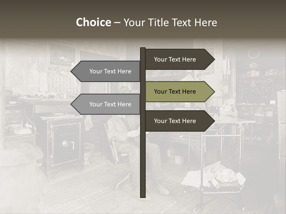Vintage Photo Of A Small Business Manager PowerPoint Template