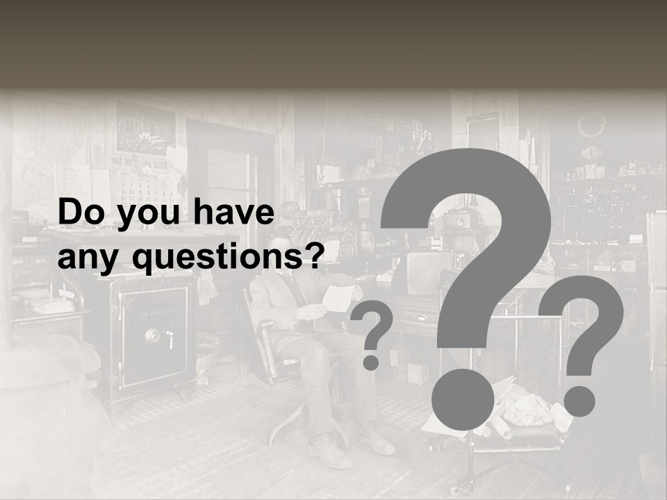 Vintage Photo Of A Small Business Manager PowerPoint Template