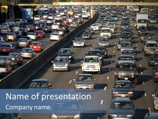 Traffic Jam In Los Angeles PowerPoint Template