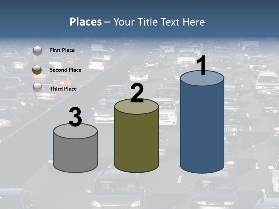 Traffic Jam In Los Angeles PowerPoint Template