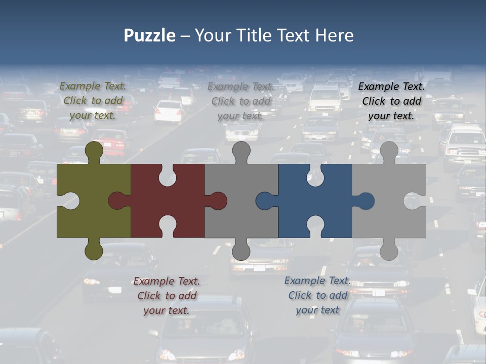 Traffic Jam In Los Angeles PowerPoint Template