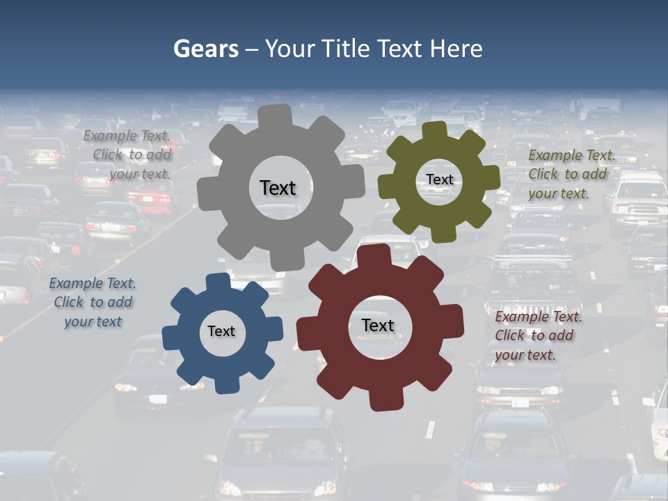 Traffic Jam In Los Angeles PowerPoint Template