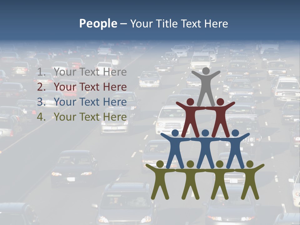 Traffic Jam In Los Angeles PowerPoint Template