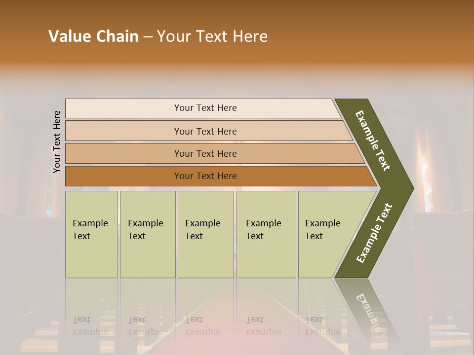 Inside Of A Large, Modern Church With Pews And Cross Visible PowerPoint Template