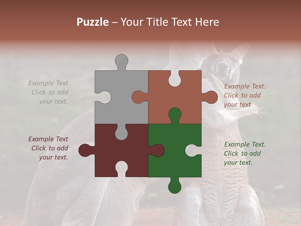 A Kangaroo And A Kangaroo Standing Next To Each Other PowerPoint Template