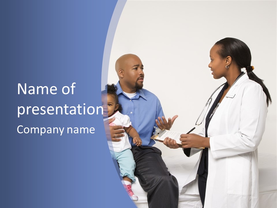 A Doctor Talking To A Woman And A Baby PowerPoint Template