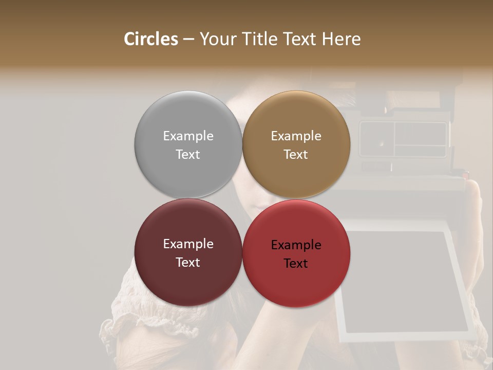 Old-Fashioned: Girl Taking A Picture With An Old Instant Photo PowerPoint Template