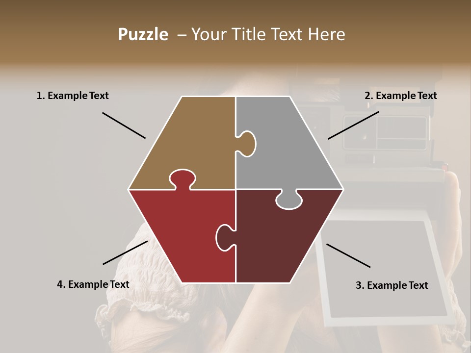 Old-Fashioned: Girl Taking A Picture With An Old Instant Photo PowerPoint Template