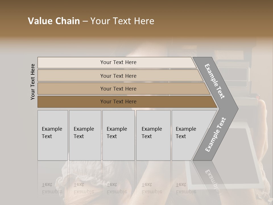 Old-Fashioned: Girl Taking A Picture With An Old Instant Photo PowerPoint Template