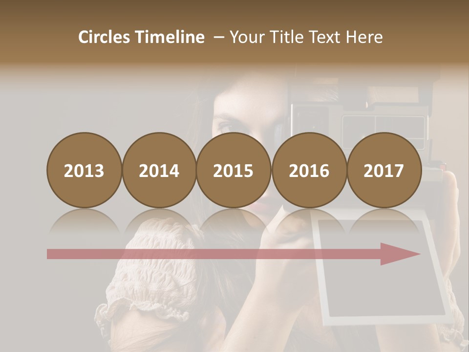 Old-Fashioned: Girl Taking A Picture With An Old Instant Photo PowerPoint Template