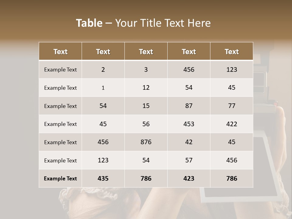 Old-Fashioned: Girl Taking A Picture With An Old Instant Photo PowerPoint Template