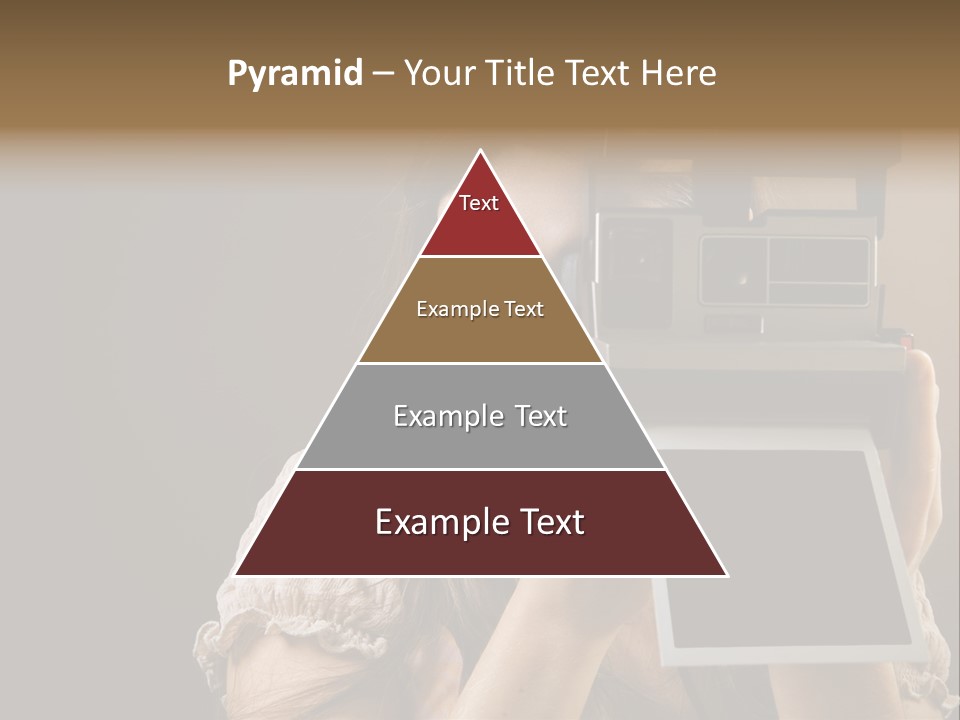 Old-Fashioned: Girl Taking A Picture With An Old Instant Photo PowerPoint Template