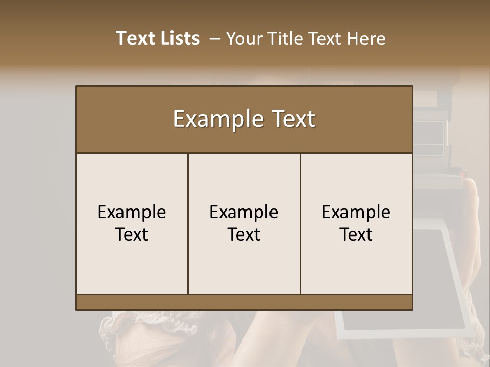 Old-Fashioned: Girl Taking A Picture With An Old Instant Photo PowerPoint Template