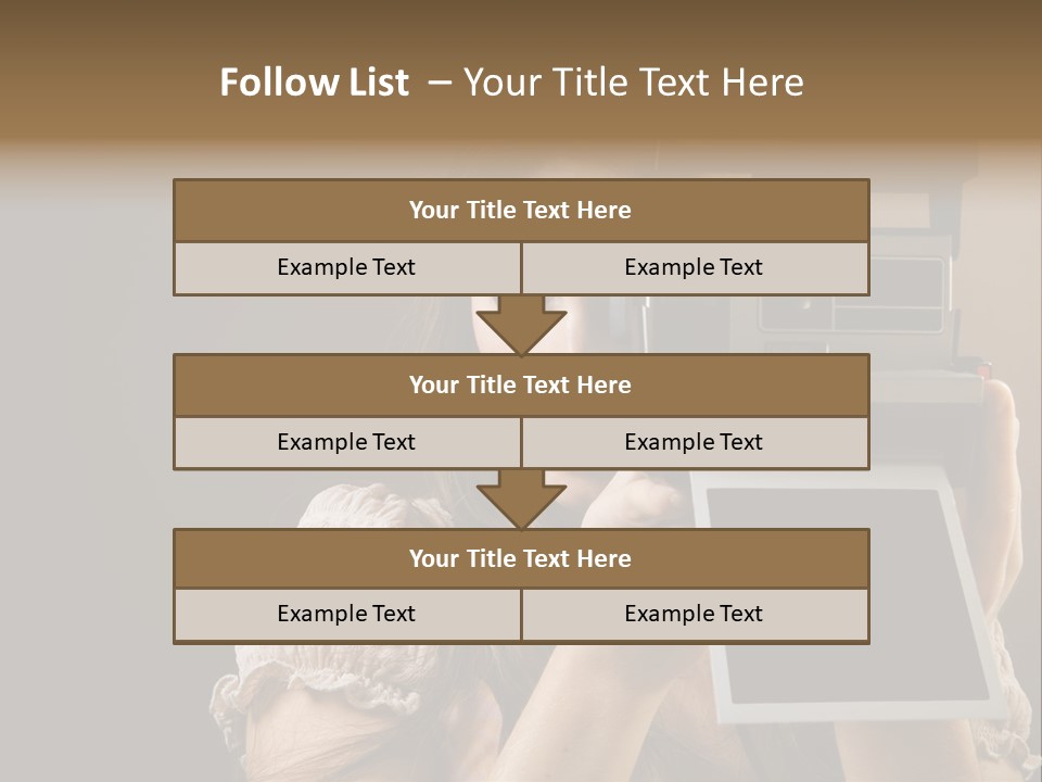 Old-Fashioned: Girl Taking A Picture With An Old Instant Photo PowerPoint Template