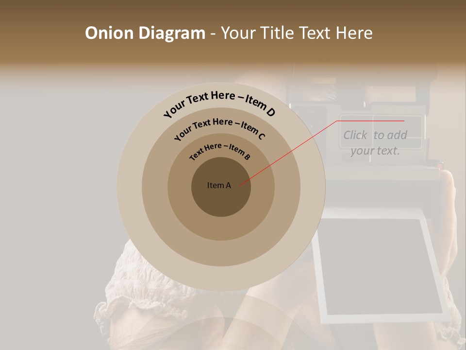 Old-Fashioned: Girl Taking A Picture With An Old Instant Photo PowerPoint Template