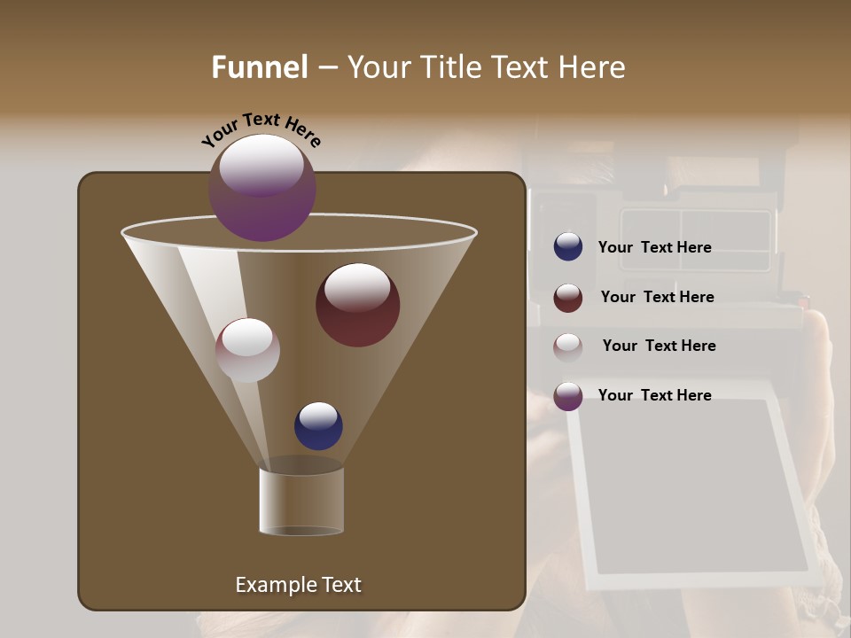 Old-Fashioned: Girl Taking A Picture With An Old Instant Photo PowerPoint Template