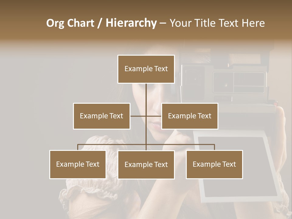 Old-Fashioned: Girl Taking A Picture With An Old Instant Photo PowerPoint Template