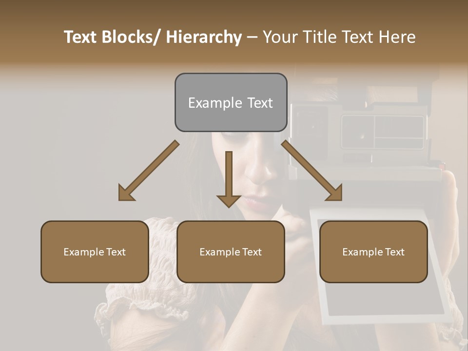 Old-Fashioned: Girl Taking A Picture With An Old Instant Photo PowerPoint Template