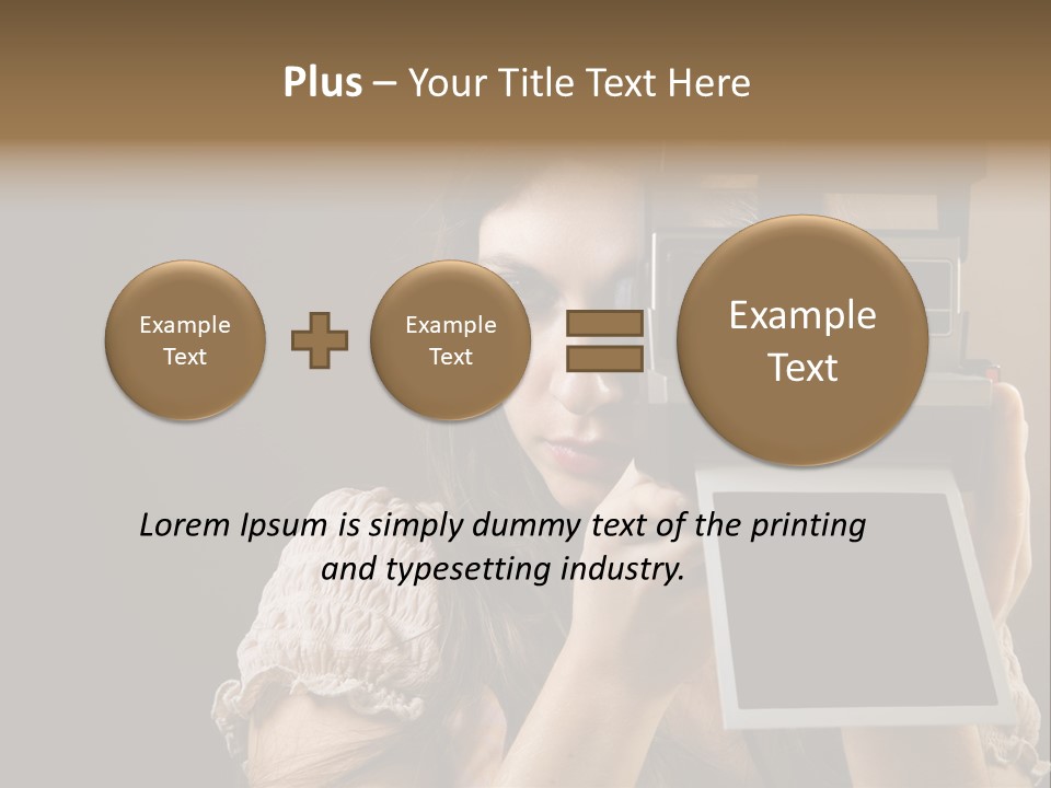 Old-Fashioned: Girl Taking A Picture With An Old Instant Photo PowerPoint Template