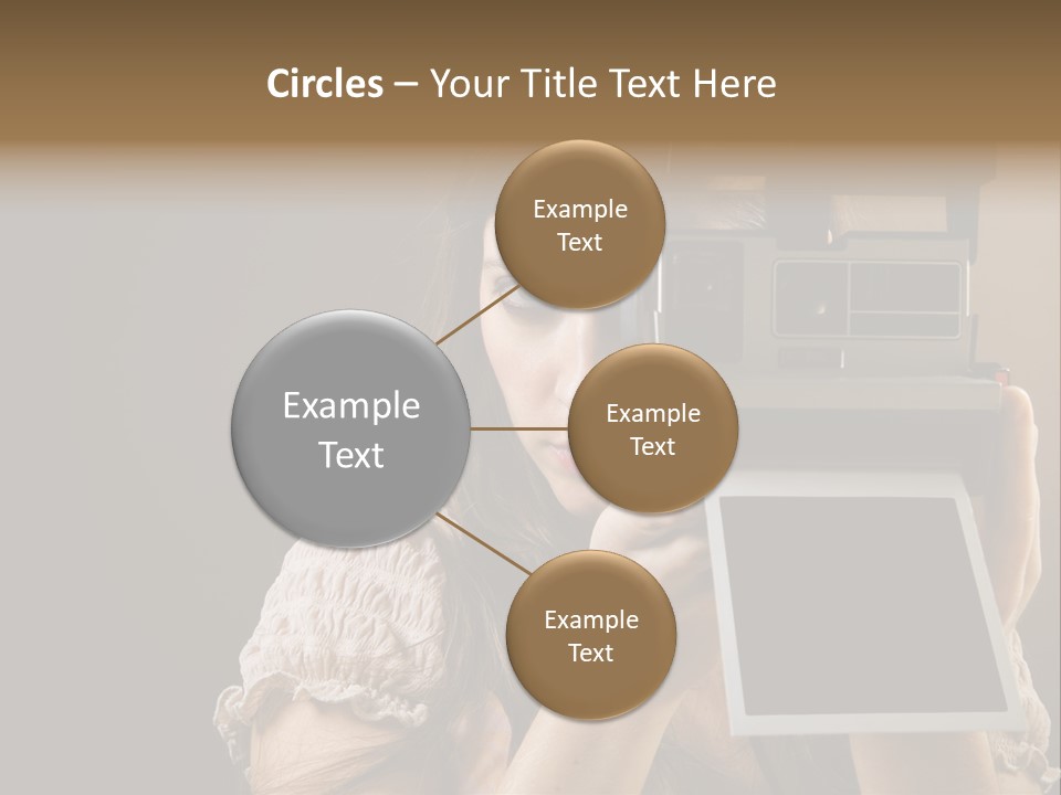 Old-Fashioned: Girl Taking A Picture With An Old Instant Photo PowerPoint Template