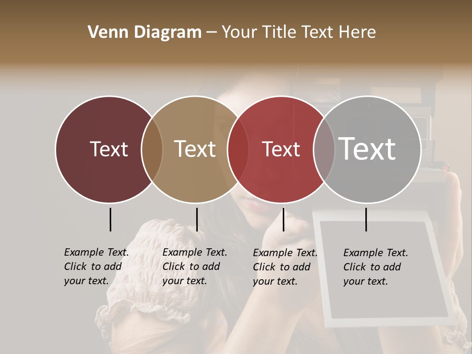 Old-Fashioned: Girl Taking A Picture With An Old Instant Photo PowerPoint Template