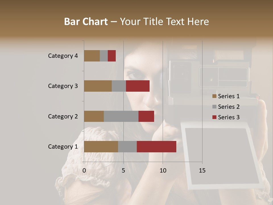 Old-Fashioned: Girl Taking A Picture With An Old Instant Photo PowerPoint Template